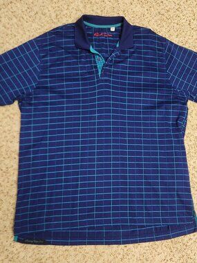 Robert Graham polo 4XL men's blue check cotton shirt